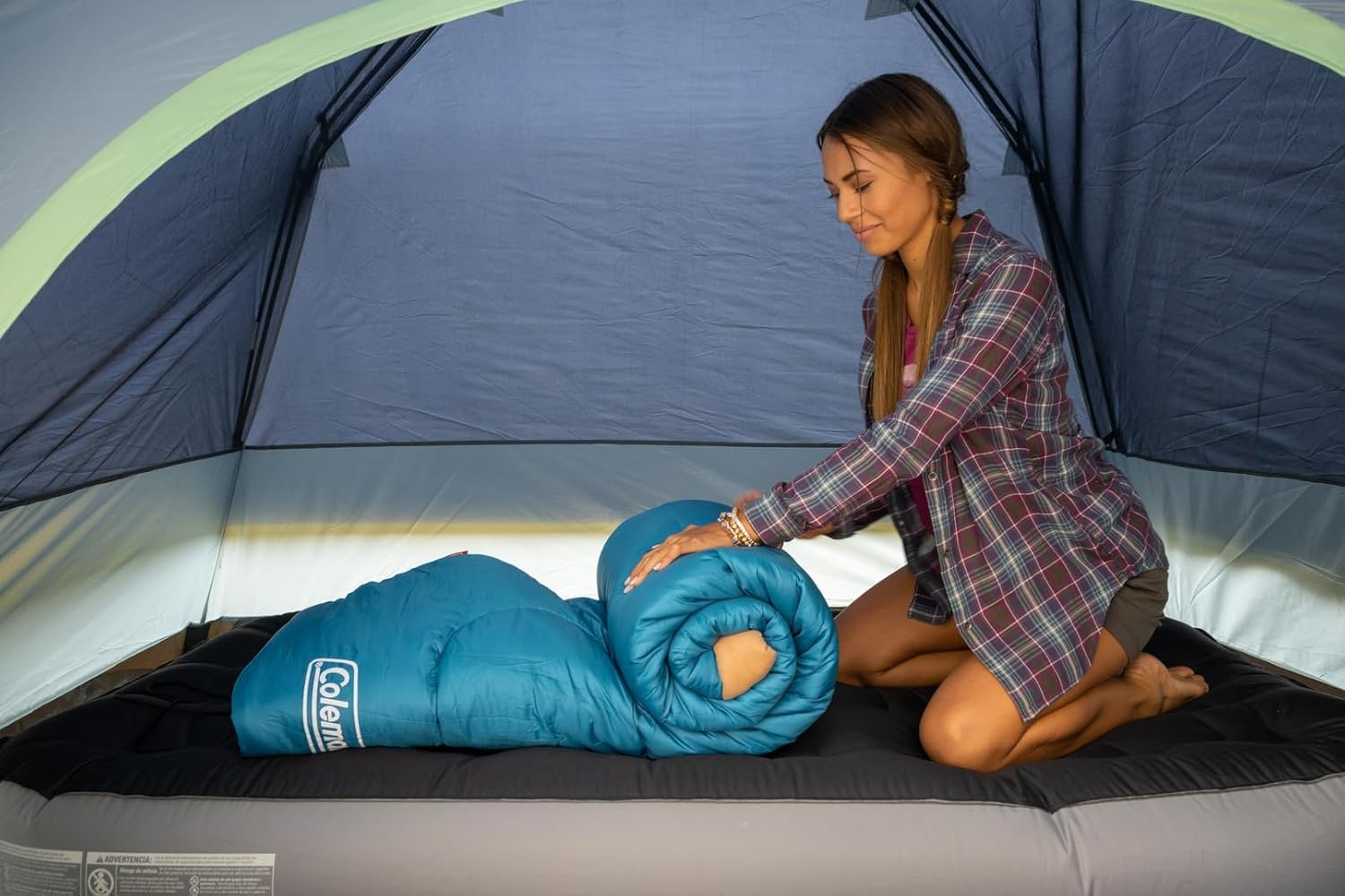 Coleman Brazos 20/30°F Adult Cool-Weather Sleeping Bag with No-Snag Zipper & Stuff Sack, Machine Washable, Great for Camping, Traveling, Guests, & More - Image 5