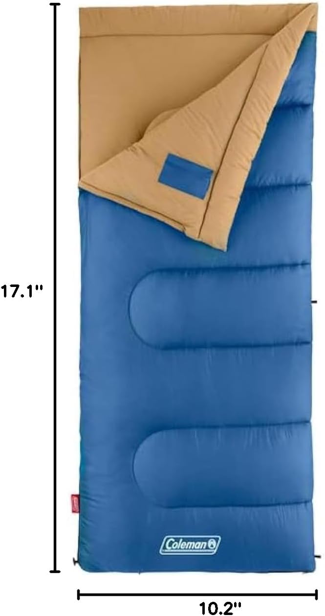 Coleman Brazos 20/30°F Adult Cool-Weather Sleeping Bag with No-Snag Zipper & Stuff Sack, Machine Washable, Great for Camping, Traveling, Guests, & More - Image 8